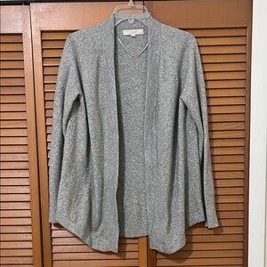 LOFT Light Gray Open Cardigan